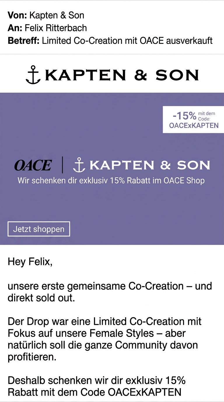 Kapten & Son × OACE Beispiel